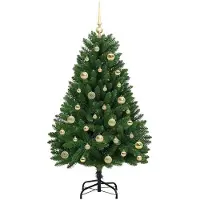 vidaXL Sapin de Noël artificiel avec 150 LED Vert 120 cm PVC et métal