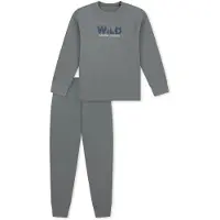 Schiesser Pyjama ' Nightwear ' gris / vert