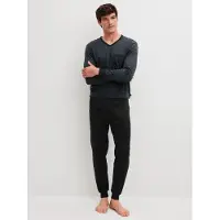 Calida Pyjama long 'Relax Streamline' noir