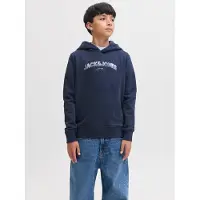JACK&JONES JUNIOR Junior Sweat 'JJAvery' bleu foncé / blanc