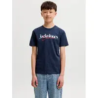 Jack & Jones Junior T-Shirt 'JJTom' marine / rouge foncé / blanc