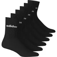 Adidas Chaussettes de sport 'Linear Crew Cushioned 6 Pair Pack' noir / blanc