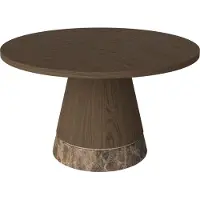 Bolia Piro Table Basse Plaquage Ø 90 x H 42 cm | Dark Oiled Oak | Brown Marble