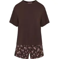 Hunkemoller Pyjama vert / violet / rose