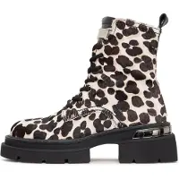 CESARE GASPARI Bottines à lacets cappuccino / brun foncé / jaune pastel