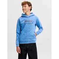 Jack & Jones Junior Sweat 'JCOFusion' bleu / bleu foncé / noir / blanc