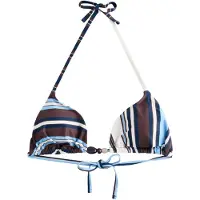Next Hauts de bikini bleu clair / bleu foncé / marron / blanc