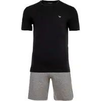 Emporio Armani Pyjama court gris chiné / noir