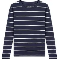 Schiesser Chemise de nuit ' Mix Relax ' bleu foncé / blanc