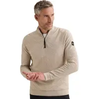 Vanguard Pull-over 'Pullover with half-zip and allover texture' gris clair