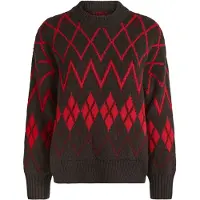 Barbour Pull-over 'Adina' brun foncé / rouge / lie de vin