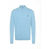 U.S. POLO ASSN. Pull-over ' UMRomeo Half-zip ' bleu clair