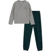 We fashion Pyjama gris chiné / vert foncé