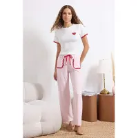 Trendyol Pyjama rose / pourpre / blanc
