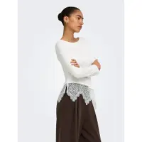ONLY T-shirt 'ONLLaila' blanc cassé