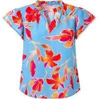 Usha Chemisier bleu / mélange de couleurs