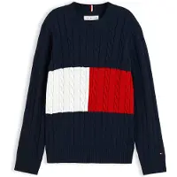 Tommy Hilfiger Pull-over 'Essential' bleu marine / rouge / blanc