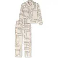 Schiesser Pyjama ' Selected Premium Warming ' beige / blanc cassé