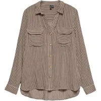 Vero Moda Chemisier 'VMBUMPY' chocolat / blanc