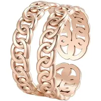 Hey Happiness Bague 'Double Chain' or rose