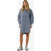 Noisy May Robe mi-longue de - NMENZA RICA LS SHIRT DRESS MG004MB NOOS - XS - XL - pour Femme - bleu - Taille L