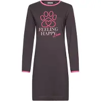 Rebelle Chemise de nuit 'Furry Friend' gris foncé
