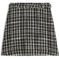 HUGO Jupe courte coupe évasée en tissu bouclé à carreaux