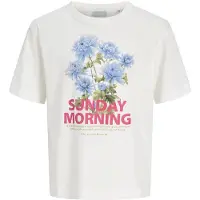 Jack & Jones Kids T-Shirt 'JXSANDRA' bleu clair / olive / magenta / blanc