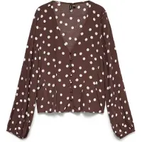 Vero Moda Chemisier 'VMElisa' marron / blanc