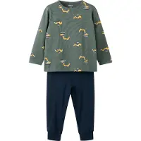 Name It Mini Pyjama 'NMMExcavator' bleu foncé / olive / orange