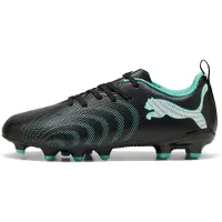 Puma FUTURE 9 PLAY FG/AG pour adolescents, couleur : noir, vert menthe intense, blanc, pointure : 34 EU