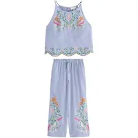Ted Baker Pyjama camel / bleu pastel / vert / rose