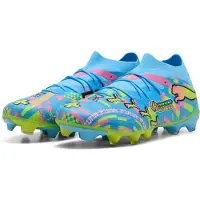 Puma Unisexe, Chaussures de football, Future 9 Match Advanced Level Fg/Ag (40.5), Bleu, Blanc, Jaune, Rose