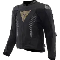 Dainese Super Speed 5, veste en cuir perforée ,Noir/Noir/Or ,48