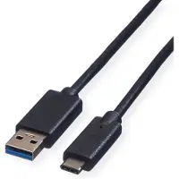 Roline Câble USB 3.2 Gen 1, connecteur USB A vers USB C, connecteurs ST/ST, couleur noire, longueur 3 mètres