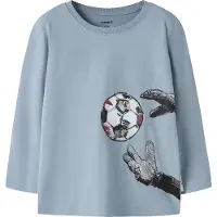 Name it T-Shirt 'NMMLeander' opal / bleu foncé / blanc