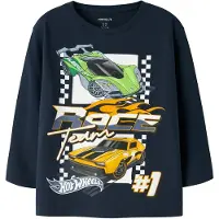 Name it T-Shirt 'NMMJunior Hotwheels' bleu marine / vert gazon / orange / blanc