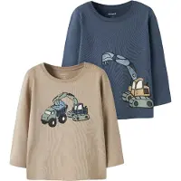 Name it T-Shirt 'NMMKarke' beige foncé / bleu foncé / vert pastel / noir