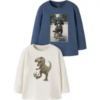Name it T-Shirt 'NMMVOTO' bleu / vert / noir / blanc cassé