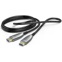 Hama Câble HDMI Ultra High Speed, fibre opt., AOC, certif., 8K, Alu, 10m (10 m), Câble vidéo, Noir, Gris, Argent