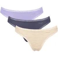 Sloggi String 'Go Crush' beige / bleu foncé / lavande