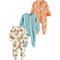 Next Pyjama bleu clair / jaune / orange / blanc