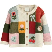 Next Cardigan beige clair / olive / menthe / rouge foncé