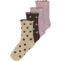 Name it Chaussettes 'NMFNINA' beige / marron / mauve