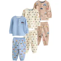 Next Pyjama 'Transport' écru / bleu clair / bleu foncé / cappuccino