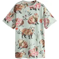Next Chemise de nuit crème / bleu clair / cognac / framboise