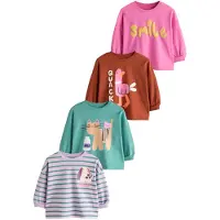 Next T-Shirt marron / vert / violet clair / rose / blanc