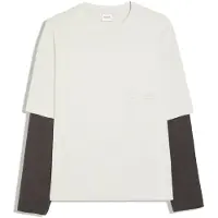 Bershka T-Shirt écru / anthracite