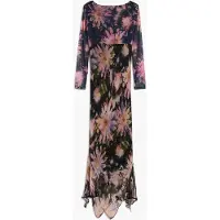 Desigual Robe jaune pastel / violet clair / noir