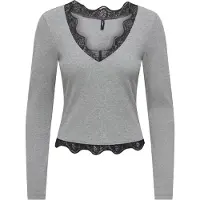 ONLY T-shirt 'ONLFENJA' gris chiné / noir